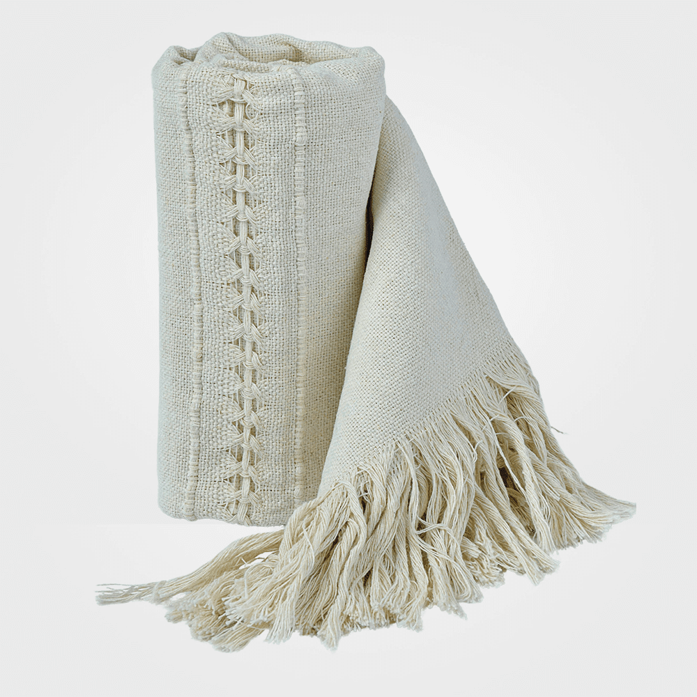 Poncho trenza crudo artesanal personalizado Colombia