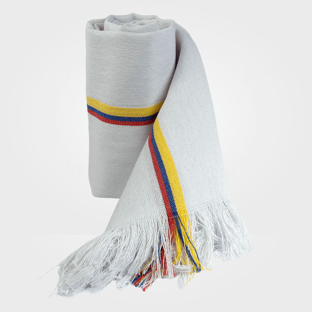 Poncho publicitario blanco bandera personalizado Colombia